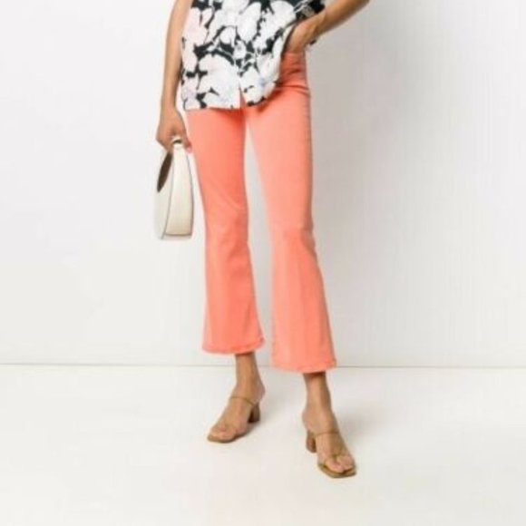 J Brand Julia High Rise Flare Sol Jeans Neon Orange - Picture 2 of 4